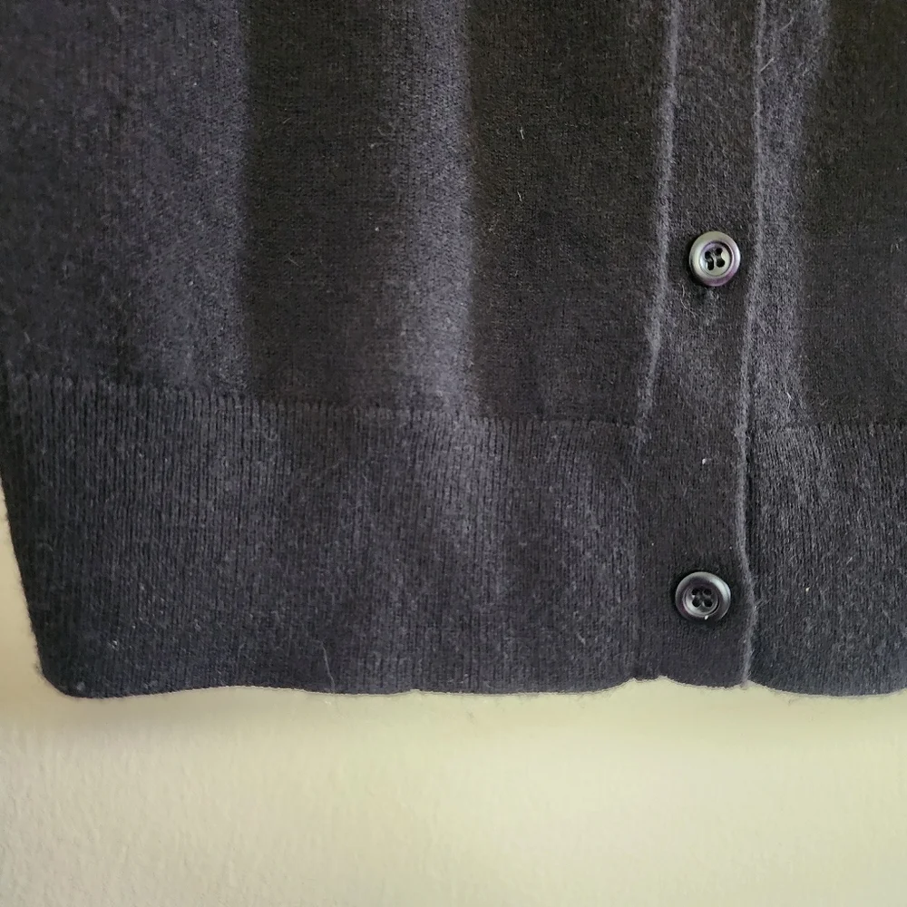 Kate Spade Black Embellished Bow Wool Blend Cardigan Sweater Size XXS
